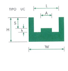 Profile U pentru lant simplu din polietilena tehnica PE-UHMW